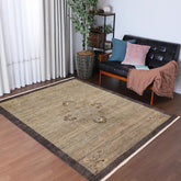 handmade Modern Kafkaz Gray Blue Hand Knotted RECTANGLE 100% WOOL area rug 5  x 7